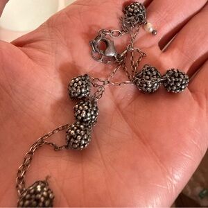 Vintage Sterling Silver Modernist Brutalist Sputnik Station Necklace 15 to 17